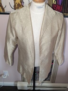 vintage Painted Pony Metallic Open-Front Women's Blazer